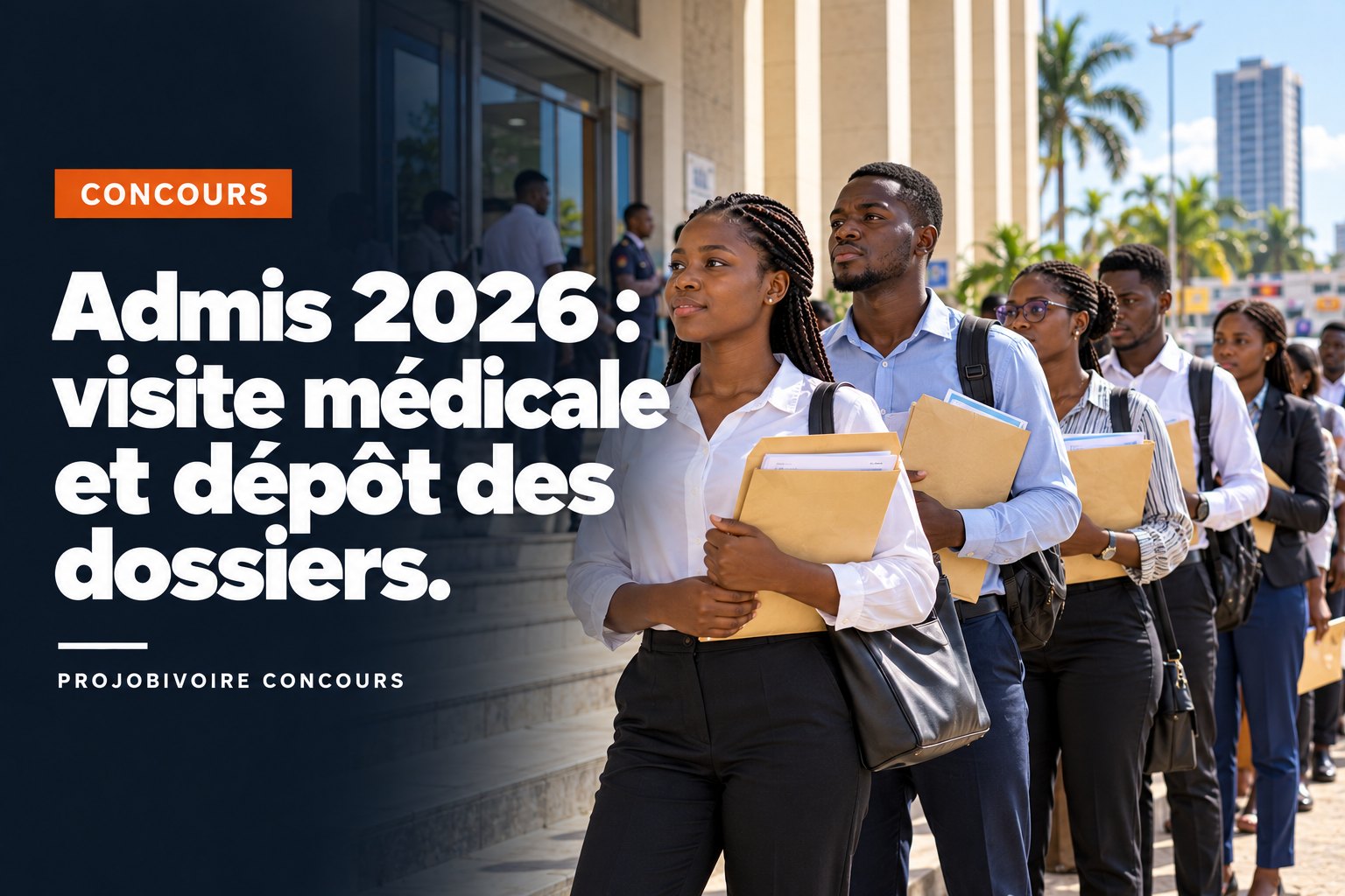 Admis aux concours administratifs 2026 : visite médicale et dépôt des dossiers du 21 septembre au 23 octobre