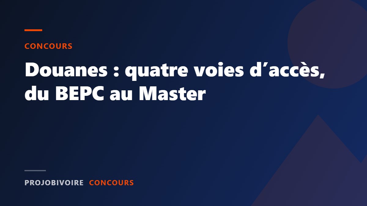 Concours des Douanes ivoiriennes : les 4 voies d’accès, du BEPC au Master