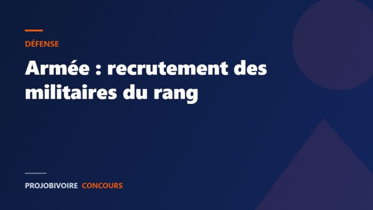 Recrutement militaire FACI : conditions, épreuves et villes de présélection