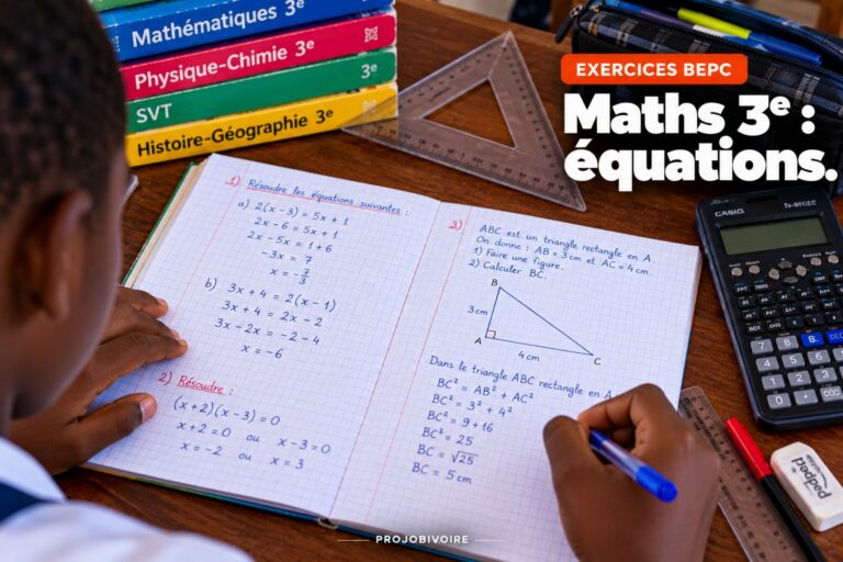 Maths 3e : équations