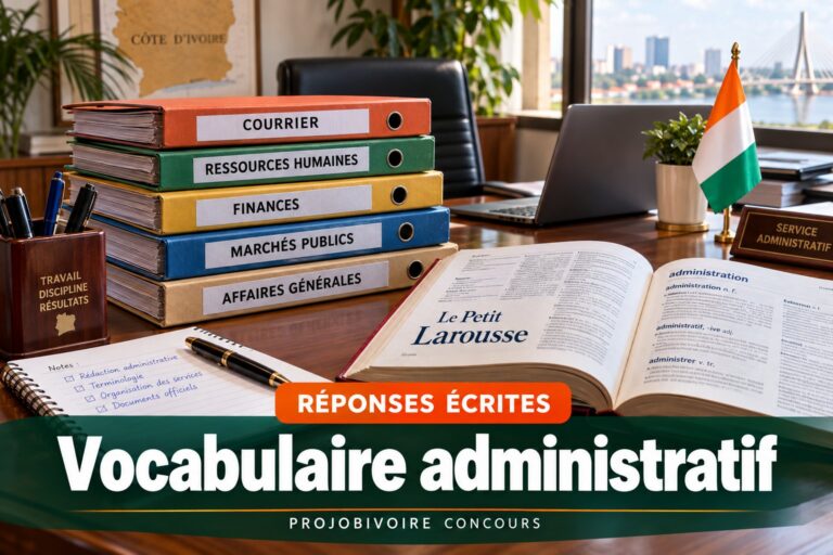 Réponses écrites : Vocabulaire administratif