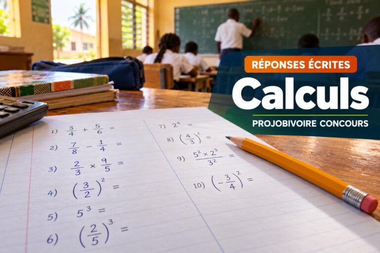 Réponses écrites : Calculs