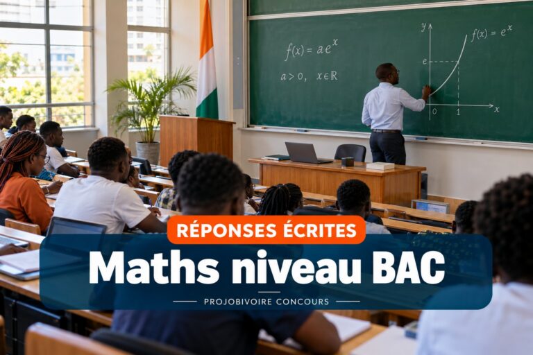 Réponses écrites : Maths niveau BAC