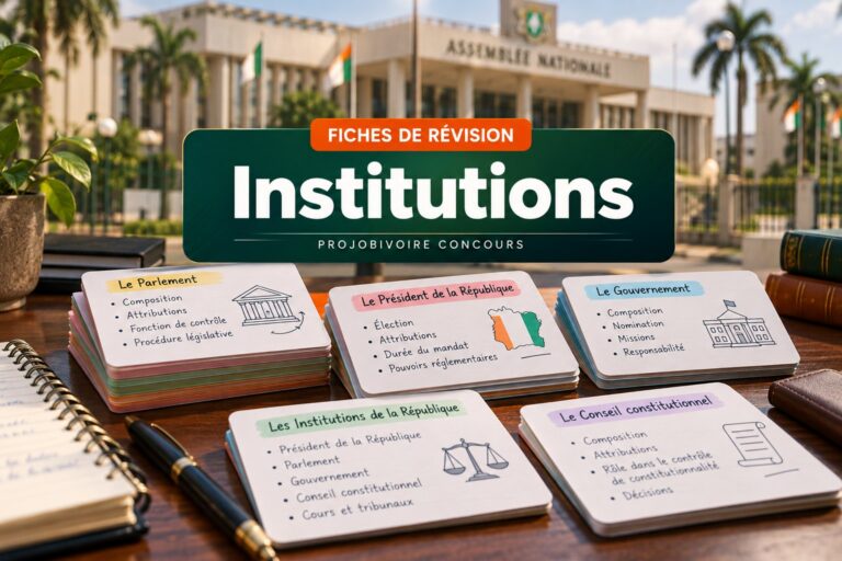 Fiches de révision : Institutions
