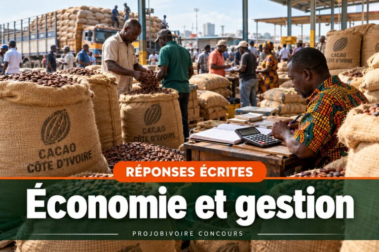 Réponses écrites : Économie et gestion