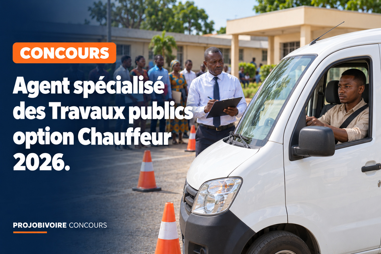 Concours Agent spécialisé des Travaux publics, option Chauffeur 2026